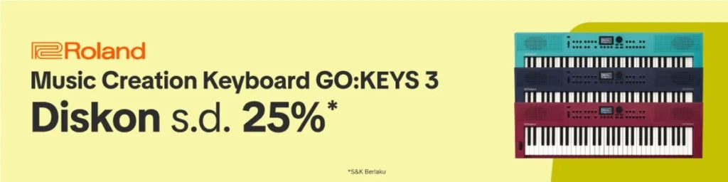 Roland Music Creation Keyboard GO:KEYS 3 - Diskon hingga 25% untuk keyboard musik berkualitas tinggi.