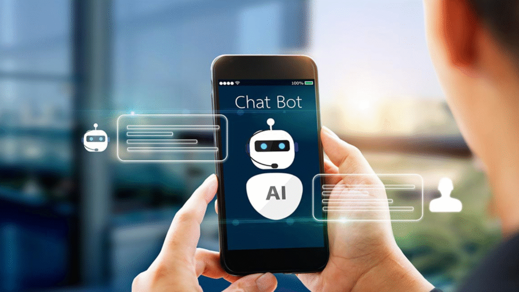 Ilustrasi chatbot AI Tokopedia yang membantu mengatasi overload customer service dengan otomatisasi respon, efisiensi layanan, dan peningkatan kepuasan pelanggan.