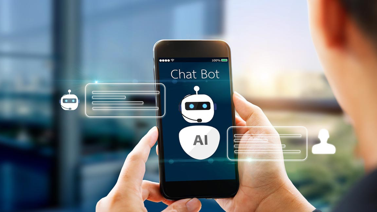 Ilustrasi chatbot AI Tokopedia yang membantu mengatasi overload customer service dengan otomatisasi respon, efisiensi layanan, dan peningkatan kepuasan pelanggan.
