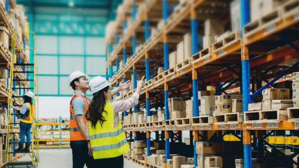 Ilustrasi solusi gudang bersama Crewdible untuk mengatasi krisis logistik brand fashion lokal melalui fulfillment modern, pengiriman cepat, dan manajemen stok otomatis.