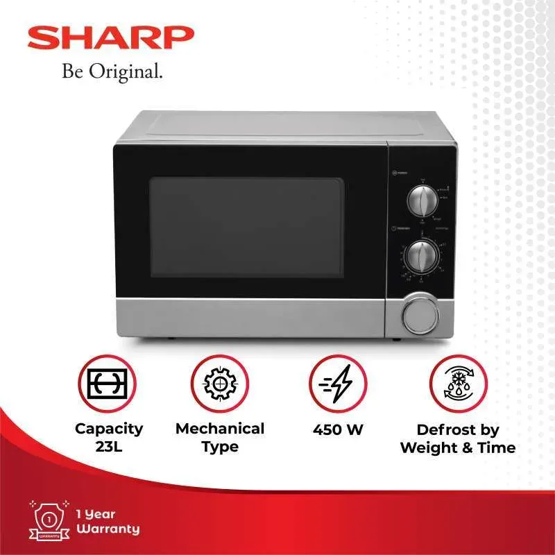 Microwave SHARP R-21D0(S)-IN 23 Liter – microwave basic hemat energi dengan fungsi pemanas cepat, desain modern, tersedia di Blibli.