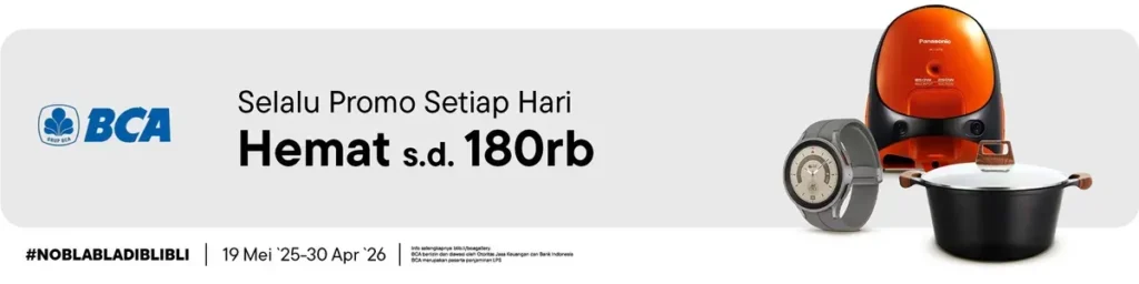 Promo pembayaran BCA di Blibli dengan potongan hingga Rp180.000 menggunakan kode promo harian